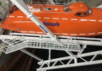 custom made model of Free Fall Liftboat with davit system
